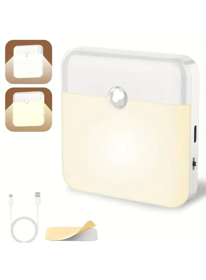 2pcs Motion Sensor Night Light USB Rechargeable For Bathroom Hallway Bedroom Travel - Image 1